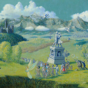 Cliff McReynolds LANDSCAPE WITH CHASE MANHATTAN CATHEDRAL Custom Fine Art Print